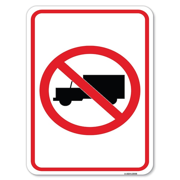 Signmission No Truck Symbol Heavy-Gauge Aluminum Rust Proof Parking Sign, 18" x 24", A-1824-23558 A-1824-23558 - main